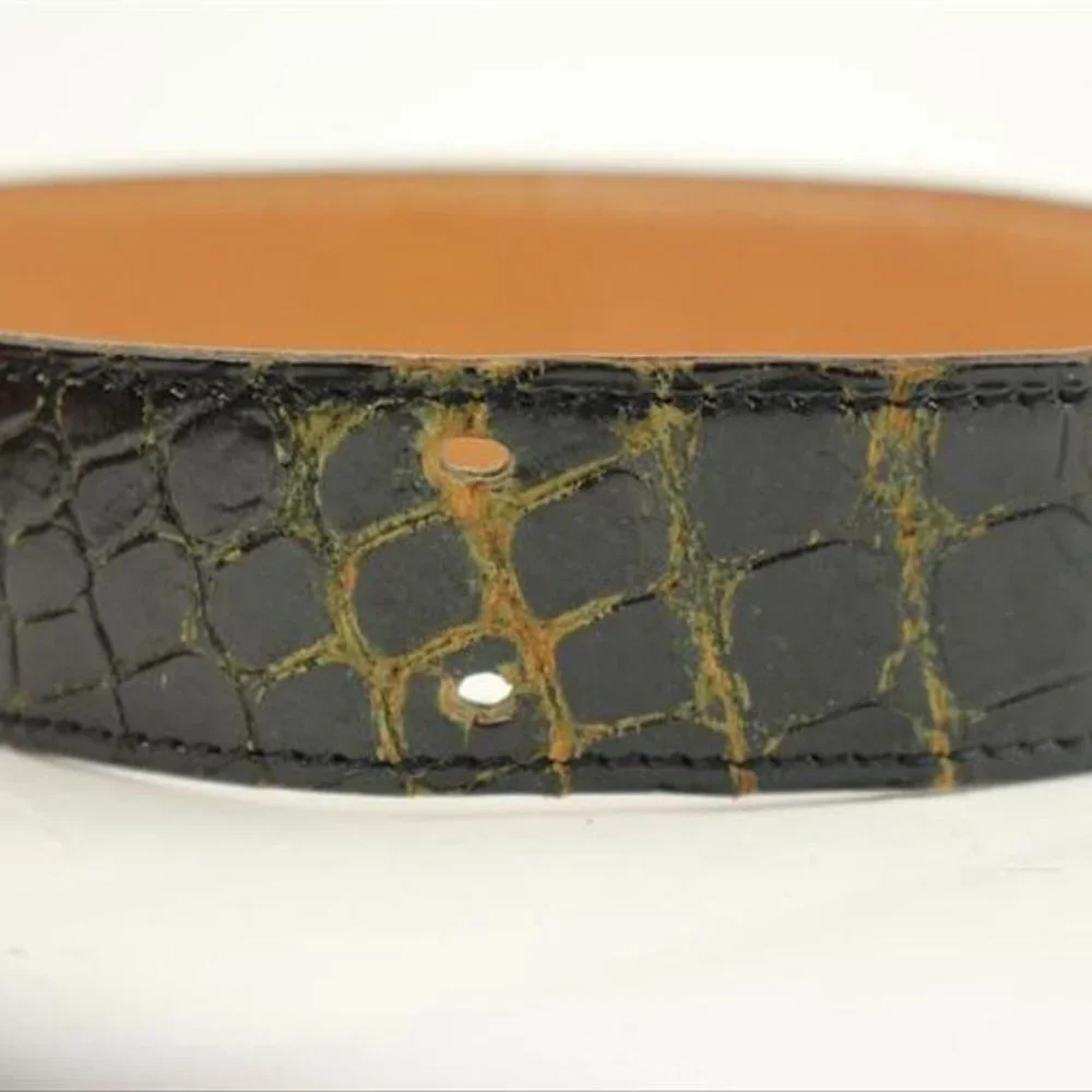 Hermès Crocodile Carriage Belt Black 106HERA823